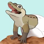 birthday claws feral fingers glistening glistening_eyes happy looking_at_viewer male open_mouth simple_background smile solo teeth teeth_showing tongue alcosaurusrex alco_(alcosaurusrex) fan_character crocodile crocodilian crocodylid reptile scalie absurd_res hi_res