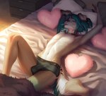 anthro bare_chest bed bedding blue_hair blue_nose bulge clothed clothing collar collarbone day detailed_background detailed_bulge ear_piercing erection erection_under_clothing femboy fur furniture hair hand_behind_head heart_symbol inside lying male navel on_back on_bed piercing pillow solo tan_body tan_fur text text_on_briefs text_on_clothing text_on_collar text_on_underwear topless underwear ventral_groove eruca rileymutt canid canine canis domestic_dog mammal 2021 digital_media_(artwork) digital_painting_(artwork)