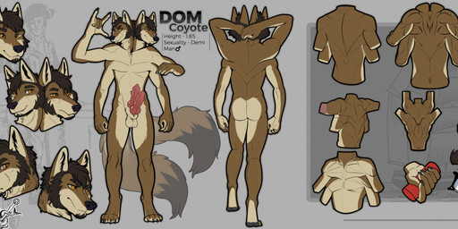 2_heads 2_penises 2_tails 4_arms 4_toes 6_fingers animal_genitalia animal_penis anthro balls brown_body brown_fur butt canine_genitalia canine_penis diphallism erection expressions extra_fingers facial_tuft feet fingers front_view fur genitals grey_background knot knotted_penis male male_anthro multi_arm multi_genitalia multi_head multi_limb multi_penis multi_tail multicolored_body multicolored_fur multifur nude_anthro nude_male orange_eyes penis polydactyly rear_view sheath simple_background solo standing tail tan_body tan_fur toes tuft vertical_diphallism mattiyyah_lion dom_(coyote-only) canid canine canis coyote mammal absurd_res hi_res model_sheet