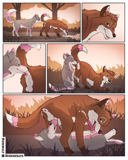 69_position animal_genitalia animal_penis anus autumn balls bodily_fluids butt butt_sniffing cum cum_in_mouth cum_inside detailed_background digitigrade drinking drinking_cum duo erection fellatio feral feral_on_feral forest fur genital_fluids genitals grass grey_body grey_fur knot licking male male/male multicolored_body multicolored_fur nature nude open_mouth oral orange_body orange_fur outside penile penis pink_body pink_fur plant quadruped sex sky smile sniffing teeth tongue tongue_out tree white_body white_fur werewolfdegenerate canid canine fox grey_fox mammal urocyon 4:5 absurd_res colored comic digital_drawing_(artwork) digital_media_(artwork) hi_res one_page_comic story
