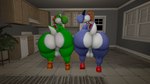 anthro anus ass_up balls big_butt bottomless building butt butt_focus clothed clothing duo eyewear footwear footwear_only genitals house huge_butt kitchen looking_at_viewer looking_back male male/male mostly_nude rear_view shoes shoes_only sunglasses kanebrentkoopa tecbuttlovefa mario_bros nintendo super_mario_rpg_legend_of_the_seven_stars boshi yoshi_(character) dinosaur prehistoric_species reptile scalie yoshi 3d_(artwork) digital_media_(artwork) hi_res source_filmmaker_(artwork)