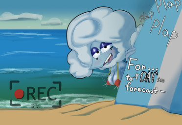 beach big_breasts bikini bikini_top breasts clothing cloud dialogue female motion_lines nipple_outline offscreen_male onomatopoeia outside outside_sex plap recording sea sex sky solo sound_effects stealth_sex surfboard swimwear text two-piece_swimsuit water xpbarq deltarune undertale_(series) elnina_(deltarune) darkner elemental_creature humanoid colored english_text hi_res signature