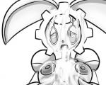 anthro big_breasts bodily_fluids breasts cum cum_in_mouth cum_inside cum_on_breasts cum_on_face female genital_fluids heart_eyes heart_symbol machine nipples open_mouth pokemorph simple_background solo tongue white_background latiar nintendo pokemon generation_7_pokemon legendary_pokemon magearna mammal pokemon_(species) robot 2019 5:4 monochrome