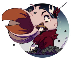 biped cloak clothing coat digging female fur group holding_melee_weapon holding_object holding_sword holding_weapon male melee_weapon micro notched_ear on_face pink_nose red_cloak red_clothing red_coat red_topwear size_difference sword topwear weapon white_body white_fur benthicben hollow_knight_(franchise) mina_the_hollower team_cherry yacht_club_games hornet_(hollow_knight) mina_(mina_the_hollower) shakra_(hollow_knight:_silksong) sherma_(hollow_knight:_silksong) arthropod insect mammal mouse murid murine rodent 2026 crossover digital_media_(artwork) hi_res