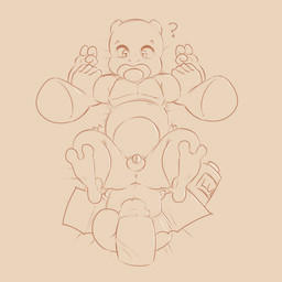 anthro balls chastity_cage chastity_device confusion diaper disembodied_hand disembodied_penis duo feet genitals holding_arms imminent_anal imminent_sex innocence innocent_expression lube_bottle male male/male nub_chastity_cage object_in_mouth open_diaper pacifier pacifier_in_mouth penis penis_size_difference pinned_arms questionable_consent size_difference solo_focus tail toddler young young_anthro young_male battler nintendo pokemon ambiguous_species generation_1_pokemon legendary_pokemon mewtwo pokemon_(species) 1:1 absurd_res digital_drawing_(artwork) digital_media_(artwork) hi_res sketch