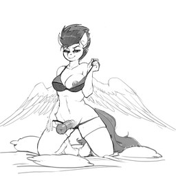 2013 animal_genitalia anthro anthrofied bra breasts dickgirl equine friendship_is_magic greyscale hair half-closed_eyes horse horsecock intersex kevinsano kneeling looking_at_viewer mammal monochrome my_little_pony navel panties pegasus penis pillow pony solo spitfire_(mlp) underwear vein wings wonderbolts_(mlp)
Rating: Explicit
Score: 8
User: lemongrab
Date: December 16, 2013