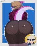 anthro bent_over big_butt blonde_hair bottomwear butt clothed clothing dress_shirt female fully_clothed hair huge_butt legwear male mature_female panty_lines pantyhose pink_body pink_scales presenting presenting_hindquarters raised_tail scales shirt skirt solo tail text topwear jxzuke cavemanon_studios i_wani_hug_that_gator snoot_game cassandra_(snoot_game) inco_(iwhtg) mia_moretti dinosaur hadrosaurid ornithischian ornithopod parasaurolophus prehistoric_species reptile scalie hi_res spanish_text