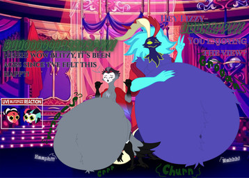 abdominal_bulge after_glow afterglow anthro anthro_pred aroused aroused_face aroused_male avian_feet avian_legs beak bedroom belly belly_overhang belly_tuft big_belly bird_legs black-and-white black_arms black_body black_feathers black_legs blissful blissful_mouth blue_arms blue_body blue_feathers blue_fire blue_fur blue_hair blush burping burping_while_talking canon_couple churn churning claws clothed clothed_anthro clothed_male clothing colored_fire detailed_background dialogue digestion digestion_noises dull_eyes duo euphoria exposed_belly exposed_chest feathers feet female fire fist flaming_hair fool's_hat fur gay_dads gesture grey_body grey_feathers grey_fur groan groaning_belly group growling hair hand_gesture hand_on_belly hand_on_own_belly hat headgear headwear horn huge_belly jester lethargy lgbt_couple male male_pred mature_male moan motion_lines muffled muffled_moaning muffled_sound muffled_sounds muffled_speech multicolored_body multicolored_clothing multicolored_feathers multicolored_fur multicolored_robe multiple_pred multiple_prey muscular muscular_anthro muscular_chest muscular_male navel navel_tuft obese obese_anthro obese_male observer observing offscreen_character one_eye_closed onomatopoeia outline overweight overweight_anthro overweight_male partially_clothed partially_clothed_anthro partially_clothed_male pecs pose pseudo_hair raised_leg red_body red_clothing red_eyes red_feather red_feathers red_robe robe robe_only rumbling_stomach same_size_vore satisfaction satisfied satisfied_look slorsh slosh sloshing sloshing_belly smug smug_face sound_effects tail tail_feathers talking_to_another talons text three-quarter_view toe_claws toes tuft unseen_prey unwilling_prey v_sign vore white_body white_face white_feather white_feathers willing_pred willing_prey wink winking_at_another winking_at_partner yellow_eyes yellow_outline mandro22 wollygoffy hellaverse helluva_boss live_tucker_reaction spindlehorse_toons asmodeus_(helluva_boss) blitzo_(helluva_boss) fizzarolli_(helluva_boss) stolas_(helluva_boss) avian avian_demon bird chicken demon demon_humanoid galliform goetia humanoid imp owl owl_demon phasianid absurd_res artist_collaboration digital_media_(artwork) english_text hi_res huge_filesize meme pinup portrait three-quarter_portrait