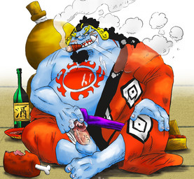 alcohol anthro asian_clothing balls beverage biceps big_muscles big_penis biped blush cigar clothing drunk east_asian_clothing erection facial_hair fangs food genitals gourd hair inviting japanese_clothing kimono looking_at_viewer male markings meat meat_on_bone muscular muscular_anthro muscular_male obese obese_anthro obese_male overweight overweight_anthro overweight_male penis pirate sake scar smoke smoking solo substance_intoxication teeth underwear undressing sutamu one_piece jinbe aquatic carpet_shark fish fish-men_(one_piece) shark whale_shark 2012