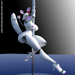 anthro breasts butt dancing female machine pole pole_dancing solo idsaybucketsofart five_nights_at_freddy's five_nights_at_freddy's_2 scottgames mangle_(fnaf) animatronic canid canine fox mammal robot 1:1 3d_(artwork) blender_(artwork) digital_media_(artwork) hi_res