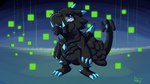 black_body blue_body blue_eyes blue_markings claws eyewear glasses male markings wearing_glasses rdy zgf_art bandai_namco data_anomaly_hunters_scar digimon mythology fan_character dragon mythological_creature mythological_scalie scalie vorvomon 2024 absurd_res hi_res
