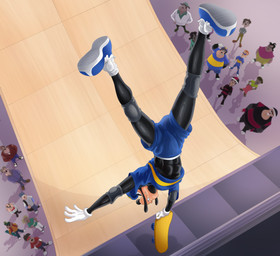 abs anthro armor bottomwear clothed clothing crowd elbow_pads fingers footwear fur gloves group hair handstand handwear headgear headwear helmet holding_skateboard knee_pads male muscular muscular_male navel public shirt shoes shorts skate_park skateboard skateboard_trick skateboarding socks standing tail teeth topwear upside_down vehicle dal101strefan disney goof_troop bradley_uppercrust_iii max_goof pj_(goof_troop) robert_zimmeruski tank_(goof_troop) canid canine canis domestic_dog mammal digital_media_(artwork) hi_res