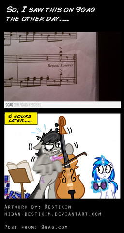 blue_hair bow_(stringed_instrument) bowed_string_instrument cello cutie_mark eyewear female feral hair horn magic multicolored_hair musical_instrument musical_note musical_symbol real string_instrument sunglasses symbol tail two_tone_hair niban-destikim friendship_is_magic hasbro my_little_pony mythology red_bull octavia_(mlp) vinyl_scratch_(mlp) earth_pony equid equine horse mammal mythological_creature mythological_equine pony unicorn comic hi_res