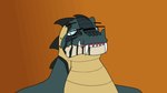 male reactiongif solo what oddskull alligator alligatorid crocodilian reptile scalie 16:9 animated meme short_playtime widescreen