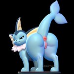 anus black_background blue_body butt collar female feral genitals looking_back looking_pleasured nipples pose presenting pussy quadruped raised_tail simple_background smile solo tail white_collar nonotoys nintendo pokemon eeveelution generation_1_pokemon pokemon_(species) vaporeon 1:1 3d_(artwork) digital_media_(artwork) hi_res pinup