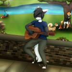 acoustic_guitar anthro bell bell_collar bench black_body black_fur blue_hair bottomwear breasts brick brick_wall clothed clothing collar curled_tail detailed_background eyes_closed female feral fishing fluffy footwear frisbee fully_clothed fur grass group guitar hair holding_musical_instrument holding_object low_wall male male_focus markings mottled multicolored_body multicolored_fur musical_instrument on_wall open_mouth orange_hair outside pants park peaceful piebald pink_nose plant playing_guitar playing_music plucked_string_instrument red_hair river shoes short_hair shrub sitting smile standing string_instrument tail tree wall_(structure) water white_markings xwingedvixenx amai_(xwingedvixenx) jael_(xwingedvixenx) kijuro bear calico_cat canid canine canis domestic_cat domestic_dog felid feline felis fox giant_panda mammal wolf 1:1 digital_media_(artwork) hi_res