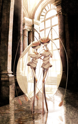 ambiguous_gender antennae_(anatomy) biped duo eyelashes inside light looking_at_viewer marble pose red_eyes reflection semi-anthro sunlight white_body window kusatypelover nintendo pokemon generation_7_pokemon pheromosa pokemon_(species) ultra_beast 2017 digital_media_(artwork) hi_res