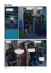 anthro brown_body brown_fur clothing fur horn jockstrap male muscular muscular_male pool tail text underwear buruthebull dragon_(maxwellshiba) lunjy_(maxwellshiba) bovid bovine mammal scalie 3d_(artwork) absurd_res comic digital_media_(artwork) english_text hi_res