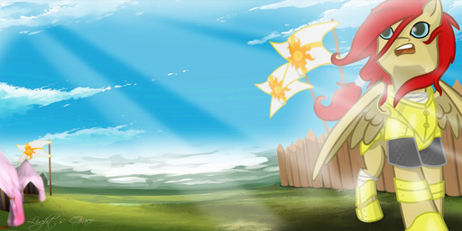 armor blue_eyes feathered_wings feathers female feral hair red_hair rocket_grace solar_empire solo sun wings eightysix hasbro my_little_pony mythology equid equine mammal mythological_creature mythological_equine pegasus hi_res