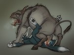 anal anal_penetration animal_genitalia anthro anthro_on_feral anthro_penetrated anus balls bestiality big_penis bodily_fluids butt claws cum cum_in_ass cum_inside dipstick_tail drooling duo ejaculation erection fangs feral feral_penetrating feral_penetrating_anthro finger_claws forced genital_fluids genitals hooves lying male male/male male_penetrated male_penetrating male_penetrating_male markings open_mouth penetration penile penile_penetration penis penis_in_ass pinned quadruped rape saliva sex simple_background tail tail_markings teeth toe_claws tongue vein veiny_penis sump_roach boarbat_(sump_roach) dumbass_(eppicgamer) bat bovid bovine cattle hybrid mammal skulldog_(species) suid suine sus_(pig) wild_boar