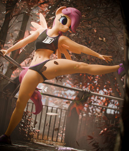 anthro clothing falling_leaves female footwear orange_body plant purple_eyes shoes sneakers solo stretching stretching_legs tree wings steamyart friendship_is_magic hasbro my_little_pony mythology scootaloo_(mlp) equid equine mammal mythological_creature mythological_equine pegasus 3d_(artwork) absurd_res digital_media_(artwork) hi_res