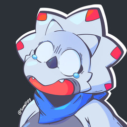 anthro kerchief male neckerchief neckwear scared shocked solo white_body white_eyes somipyy bandai_namco digimon digimon_ghost_game digimon_(species) gammamon scalie 1:1 absurd_res bust_portrait hi_res portrait
