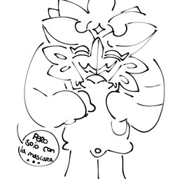 anthro genitals male penis simple_background solo text nm nintendo pokemon generation_9_pokemon legendary_pokemon ogerpon pokemon_(species) 1:1 animated frame_by_frame hi_res long_playtime monochrome no_sound spanish_text tagme unfinished video