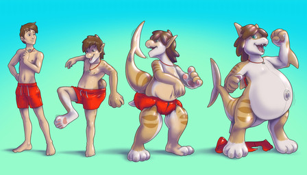 base_one_layout basic_sequence belly belly_inflation big_belly big_feet bottomwear clothing feet foot_transformation four_frame_image four_frame_sequence growth happy human_to_anthro inflatable inflation latex lifeguard linear_sequence male mid_transformation nipples one_row_layout pants pawpads paws pleased pleased_expression pool_toy simple_background snout snout_growth solo species_transformation swimming_trunks swimwear tail tail_growth torn_bottomwear torn_clothing torn_pants transformation transformation_sequence transformative_necklace weight_gain hanthecatsaur kaiko_(kaikotheshark) animate_inanimate aquatic fish human living_inflatable mammal shark absurd_res hi_res sequence