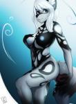 anthro black_nose blue_eyes breasts dildo eyelashes female hair nipples penetration sex_toy smile solo standing white_hair o.z.y. enya_(littlemutt) african_wild_dog canid canine mammal 2018 digital_media_(artwork) hi_res