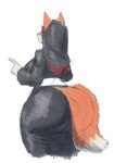 anthro big_breasts big_butt biped breasts butt female huge_butt nun simple_background solo white_background jindragowolf edith_bellbottom canid canine fox mammal 2023 hi_res