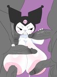 angry anthro areola balls big_balls big_breasts big_penis blush blush_lines blush_stickers bodily_fluids breasts cum female gangbang genital_fluids genitals grey_body grey_penis group group_sex hand_on_penis handjob huge_breasts leaking_cum male penile penis penis_on_breast sex teeth vein veiny_penis white_body savagensfw onegai_my_melody sanrio anon kuromi demon human lagomorph leporid mammal rabbit