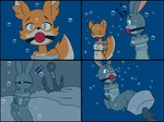 anthro asphyxiation bdsm bondage bound breasts drowning duo female female/female gag imminent_death near_death nude oversized_ball_gag rescue underwater water reimon-master-ii disney sek_studio squirrel_and_hedgehog zootopia judy_hopps lt._fox_vixen canid canine fox lagomorph leporid mammal rabbit comic