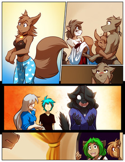 anthro biped blue_hair bottomwear breasts brown_body brown_fur brown_hair brown_spots brown_tail chest_tuft clothed clothed_anthro clothed_female clothed_human clothed_humanoid clothed_male clothing collar collar_of_keidranification collar_tag female fully_clothed fully_clothed_anthro fully_clothed_female fur green_hair grey_hair group hair male markings navel nude nude_anthro nude_female open_mouth partially_clothed partially_clothed_anthro partially_clothed_male smile spots spotted_body spotted_fur tail topless topless_anthro topless_male topwear tuft conditional_dnp tom_fischbach twokinds karen_taverndatter kathrin_vaughan madelyn_adelaide maren_taverndatter mrs._nibbly raine_silverlock sythe_(twokinds) trace_legacy basitin human humanoid keidran mammal rodent sciurid tree_squirrel 2025 comic digital_media_(artwork) hi_res