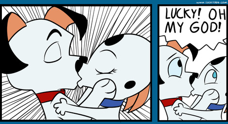 blue_eyes collar dialogue duo eyes_closed fake_website female feral fur kissing looking_at_another male male/female markings parody speech_bubble spots spotted_body spotted_fur text young lonbluewolf 101_dalmatians 101_dalmatians:_the_series disney cadpig lucky_(101_dalmatians) canid canine canis dalmatian domestic_dog mammal comic english_text brother_(lore) brother_and_sister_(lore) incest_(lore) sibling_(lore) sister_(lore)