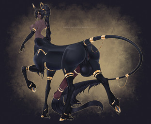 accessory animal_genitalia animal_penis armwear balls big_butt big_penis black_hair bottomwear breasts butt clitoris clitoris_piercing clothed clothing cock_ring curvy_figure ear_piercing elbow_gloves equine_genitalia equine_penis furgonomics genital_piercing genitals gloves gold_(metal) gold_hooves gold_jewelry hair handwear herm hooves horn hourglass_figure intersex jewelry jewelry_only long_hair long_tail looking_at_viewer looking_back looking_back_at_viewer multiple_cock_rings nipples nude penis penis_accessory penis_jewelry penis_piercing piercing ponytail small_waist solo tail tail_accessory tail_jewelry topless underwear vulva yellow_eyes wmdiscovery93 european_mythology greek_mythology mythology nia_(slithice_cultist) centaur equid equid_taur equine humanoid_taur mammal mammal_taur mythological_creature mythological_equine taur unicorn unicorn_taur hi_res watermark