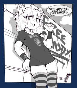 anthro clothed clothing dialogue ear_piercing female legwear loli looking_at_viewer medium_truck nipple_outline pattern_clothing pattern_legwear pattern_thigh_highs piercing pupils shirt smile solo speech_bubble striped_clothing striped_legwear striped_thigh_highs stripes text thigh_highs tongue tongue_piercing topwear truck van vehicle young sicmop bear mammal absurd_res alpha_channel english_text hi_res