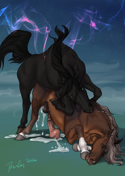 anal anal_orgasm anal_penetration black_body black_mane black_tail blue_eyes bodily_fluids brown_body brown_eyes cum cum_drip cum_in_ass cum_inside cum_on_ground cumshot dripping duo ejaculation feral feral_on_feral feral_penetrated feral_penetrating feral_penetrating_feral genital_fluids grey_mane hands-free leaking_cum looking_pleasured male male/male male_penetrated male_penetrating male_penetrating_male mane narrowed_eyes orgasm penetration sex tail rufciu equid equine horse mammal 2024 dated hi_res signature