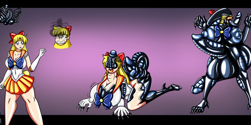 anthro asian_clothing balls big_balls big_breasts big_penis bimbofication bimbofied bottomwear bow_ribbon breasts brooch butt clothing east_asian_clothing erection female forced forced_transformation genital_growth genitals growth gynomorph huge_balls huge_breasts huge_penis hyper hyper_balls hyper_genitalia hyper_penis intersex interspecies japanese_clothing japanese_school_uniform latex lips long_tongue nipples penetration penis penis_growth rape scared school_uniform serafuku sex shocked silhouette silhouetted_penis simple_background skirt species_transformation surprised tail thick_lips tongue transformation transformation_sequence transformation_through_sex uniform ladyfoxheart alien_(franchise) sailor_moon_(series) minako_aino sailor_venus alien arthropod facehugger human humanoid mammal monster xenomorph absurd_res hi_res sequence