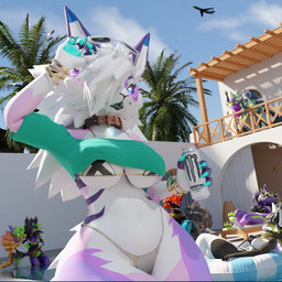 aircraft anthro beach beverage big_breasts bikini bikini_bottom bikini_top black_body black_fur black_sclera breasts building claws clothing collar crop_top eyewear eyewear_on_head fangs female femboy finger_claws fur glowing glowing_eyes goggles goggles_on_head group hair heterochromia horn jewelry looking_at_viewer lying male markings mega_stone multicolored_body multicolored_fur on_back orange_body palm_tree plant pool_float purple_body purple_markings sabertooth_(anatomy) scales shirt slightly_chubby slightly_chubby_female smile sunglasses swimming_pool swimwear teeth thick_thighs topwear tree two-piece_swimsuit vehicle water white_body white_fur white_hair zeta_(zetafrostrenders) zetafrostrenders grand_theft_auto grand_theft_auto_iv gta_vi_cover_girl monster_energy mythology rockstar_games jewel_asf mango_asf zula_epsilon ashbeast canid canine dragon mammal mythological_creature mythological_scalie novabeast scalie wickerbeast absurd_res blender_(artwork) blender_cycles_(artwork) digital_media_(artwork) hi_res