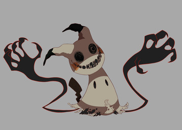 ambiguous_gender claws creepy disguise feral grey_background scary simple_background smile solo necromaniacal_(artist) nintendo pokemon generation_7_pokemon ghost mimikyu pokemon_(species) spirit 2016