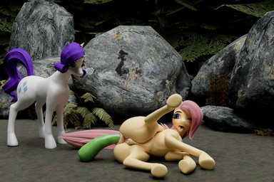 abdominal_bulge anal anal_penetration animal_genitalia animal_vulva anus duo equine_anus equine_genitalia equine_vulva female feral fern forest genitals hair huge_penetration lying on_side one_eye_closed open_mouth penetration pink_hair plant puffy_anus purple_hair rock satisfied_look sex tentacle_in_ass tentacle_penetration tentacle_sex tentacles tongue tongue_out tree vulva white_body yellow_body uberpuber sunsetsarsaparilla_(modeler) friendship_is_magic hasbro my_little_pony fluttershy_(mlp) rarity_(mlp) equid equine horse mammal pony tentacle_creature 2026 3:2 3d_(artwork) blender_(artwork) digital_media_(artwork) hi_res huge_filesize