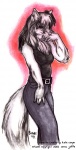 anthro biped bottomwear chest_tuft clothed clothing denim denim_bottomwear denim_clothing ear_piercing ear_ring female fully_clothed fur jeans looking_at_viewer pants piercing ring_piercing shirt solo standing tail topwear tuft sarah_jaffe canid canine canis mammal wolf bonnie_(disambiguation)