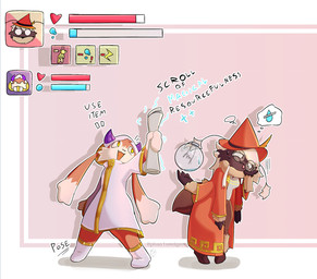 4_arms anthro duo fantasy female gameplay_mechanics implied_inflation magic_inflation magic_user male male/female multi_arm multi_limb tired phantomdgen arthropod insect lagomorph lepidopteran leporid mammal moth rabbit colored hi_res sequence