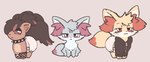 alternative_fashion ambiguous_gender clothing collar diaper emo feral fishnet_clothing fur goth grey_body grey_fur group spiked_collar spikes trio yakkotsuki nintendo pokemon fennekin generation_1_pokemon generation_6_pokemon pokemon_(species) shiny_pokemon vulpix hi_res