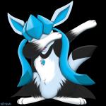 ambiguous_gender dabbing feral simple_background solo cloufy nintendo pokemon eeveelution generation_4_pokemon glaceon pokemon_(species) 1:1 absurd_res alpha_channel hi_res meme