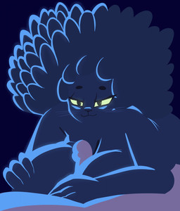 afro anthro bedroom_eyes big_breasts blue_body blue_hair breast_play breasts duo eyelashes female female_anthro genitals green_sclera grey_body hair hand_on_own_breast huge_breasts male male/female narrowed_eyes nude nude_anthro nude_female penis seductive sex smile solo_focus titfuck whiskers sweater_pups miyi_(sweater_pups) domestic_cat felid feline felis mammal 2020 hi_res