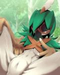 anthro anthrofied bedroom_eyes breasts camel_toe female half-closed_eyes narrowed_eyes non-mammal_breasts pose reclining seductive solo spread_legs spreading kicktyan nintendo pokemon avian bird decidueye generation_7_pokemon pokemon_(species) 2016 4:5 absurd_res hi_res pinup