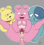 anus bodily_fluids breast_squish breasts cum cum_in_ass cum_in_pussy cum_inside female genital_fluids genitals group group_sex male nipples pussy raised_leg sex spread_legs spread_pussy spreading squish threesome trio crouchingli0n cartoon_network mao_mao:_heroes_of_pure_heart benny_(mao_mao) ol'_blue penny_(mao_mao) canid canine mammal hi_res