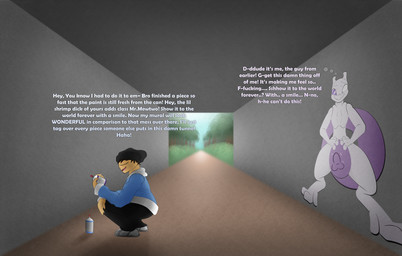 absorption_vore anthro assimilation butt corruption crossgender dialogue expansion flattened gender_transformation genitals graffiti growth hypnosis male merging mind_control penis text transformation vore allbadbadgers conditional_dnp nintendo pokemon generation_1_pokemon generation_5_pokemon legendary_pokemon mewtwo pokemon_(species) zoroark absurd_res english_text hi_res trans_(lore)