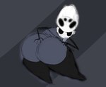 anthro big_butt black_body blue_body butt grey_background male messy not_furry rear_view simple_background solo nauiho hollow_knight team_cherry quirrel_(hollow_knight) arthropod insect digital_drawing_(artwork) digital_media_(artwork) guide_lines hi_res sketch